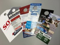 Door hangers  There are many sizes and optional finishes for door hangers.  We can help develop a strategy that works for your business!